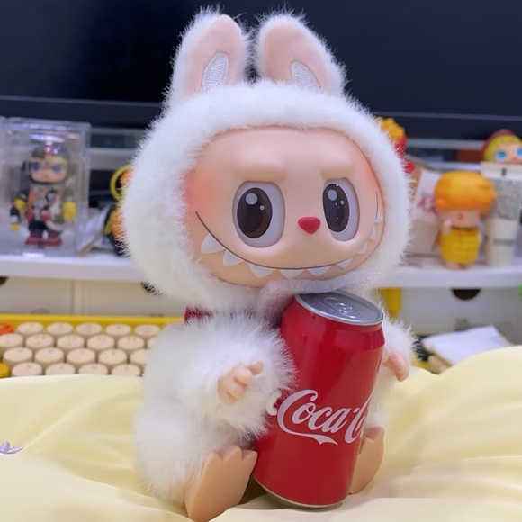 AUTHENTIC Pop Mart LABUBU COCA COLA Series Vinyl Face Plush - HAPPY FACTOR - Picture 6 of 6
